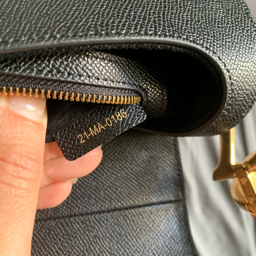 Black SADDLE BAG Grained Calfskin